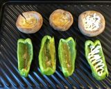 ピーマンと椎茸のカレーマヨグリル＊作り方2写真