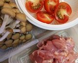 パリッ鶏…しめじとトマトのパスタ作り方1写真