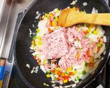 簡単！ひき肉でガーリックチャーハン作り方3写真