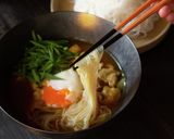 和風カレー出汁で食べる！ビーフンつけめん作り方6写真