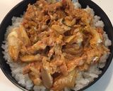 文月29 豚キムチ丼弁当作り方1写真