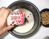 胡桃あずきおこわ♪簡単もち米炊飯器作り方2写真