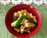 やみつきおつまみ。叩き胡瓜と焼魚のピリ辛作り方5写真