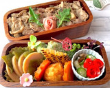 文月30　豚肉と舞茸炒め丼弁当作り方7写真