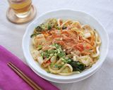 レンジ1発！豚キムチの焼きうどん作り方5写真