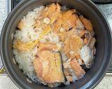 ソロキャンプ用・鮭の中骨飯作り方3写真