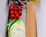 キャベツとエビのアイオリソースパスタ作り方1写真