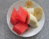 夏おやつ＊すいか＆バナナに塩パラリ作り方1写真