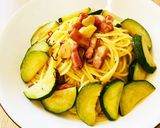 ズッキーニとベーコンのオイルパスタ作り方4写真