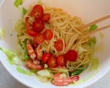 キャベツとエビのアイオリソースパスタ作り方9写真