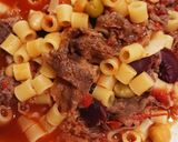 マカロニとトマト、牛肉と豆の煮込み作り方10写真