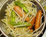 簡単・茹でもやし＆万願寺＆ソーセージ作り方4写真