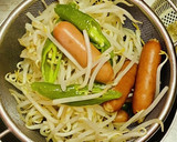 簡単・茹でもやし＆万願寺＆ソーセージ作り方4写真