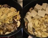 豚バラ肉と豆腐とネギの梅肉煮作り方3写真
