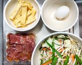 レバニラ炒め温泉たまご乗せ作り方1写真