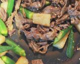 牛肉と山芋おくらのにんにく醤油炒め作り方7写真