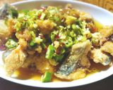 サバの唐揚げに酸っぱ辛い香味タレで作り方4写真