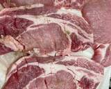 ソースたっぷり、豚肉のトマト煮込み作り方1写真