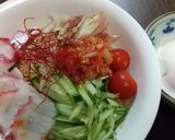 タコのビビン麺風そうめん、温玉付き♪作り方6写真