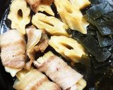 豚バラちくわぶ巻きと昆布のすき煮作り方2写真