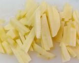 しめじとじゃがいもとベーコンのごま油炒め作り方1写真