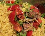 サバ缶とアボカドの冷製パスタ作り方4写真