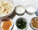 犬ご飯　エビのクリームうどん作り方1写真