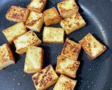 時短簡単青のり風味の焼き厚揚げ紅生姜添え作り方3写真