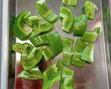 鶏むね肉となすとピーマンの甘辛酢炒め♪作り方2写真
