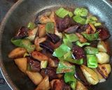 鶏むね肉となすとピーマンの甘辛酢炒め♪作り方4写真