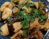 鶏むね肉となすとピーマンの甘辛酢炒め♪作り方7写真