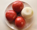 大玉トマトのさっぱりトマトマリネ作り方1写真