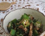 3分副菜！オクラ・椎茸・大葉の胡麻和え♪作り方3写真