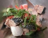 しみしみ♪夏野菜とさば缶のわさび醤油和え作り方4写真