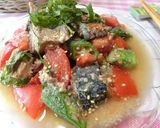しみしみ♪夏野菜とさば缶のわさび醤油和え作り方5写真