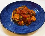 鶏肉(魚介)と夏野菜のハーブトマト煮作り方8写真