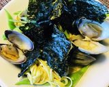ホンビノス貝と焼き海苔のクリームパスタ作り方6写真