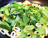 モロヘイヤとちくわと油揚げの炒め。作り方5写真