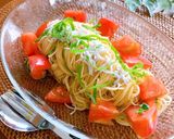 ランチに★トマトと大葉の冷製パスタ作り方4写真