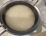 前日下準備した無洗米を圧力鍋で炊く作り方1写真