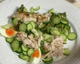 簡単★蒸し鶏とブッラータチーズのサラダ作り方1写真