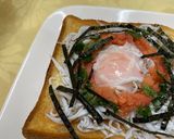 たらこたっぷり温泉たまごしらすトースト作り方4写真