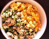 ご飯があれば10分で!ネギ塩鶏そぼろ丼作り方5写真