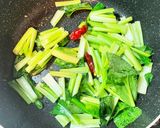 小松菜のペペロンチーノ風作り方3写真