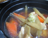 癒し系✿鶏とごぼうのわさび汁作り方4写真
