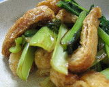 ５分料理♫小松菜と油揚げのさっと炒め作り方3写真