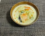 鮭とキャベツの坦々豆乳スープ作り方6写真