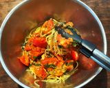 ツナトマ大葉の和風ガーリックパスタ作り方2写真