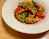 ＊豚こまと夏野菜の黒酢オイスター炒め＊作り方5写真