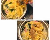 もやしと卵とカニカマの中華スープ作り方3写真